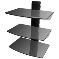 3-level wall shelf for DVDs black - Shelf