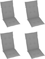 Podušky na záhradné stoličky, 4 ks, sivé, 120 x 50 x 4 cm - Poduška
