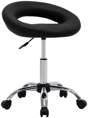 Working Chair on Castors, Black Faux Leather - Workshop Chairs  - Main image