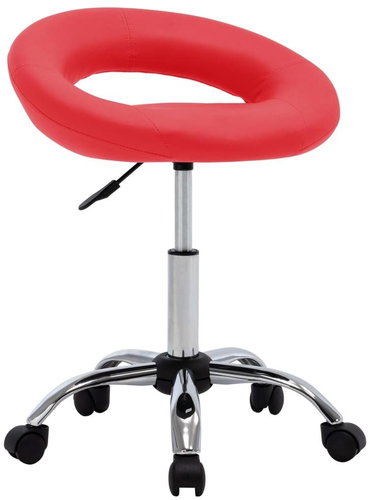 Working Chair on Castors, Red Faux Leather - Workshop Chairs  - Main image
