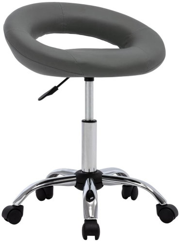 Working Chair on Castors, Grey Faux Leather - Workshop Chairs  - Main image