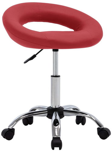 Working Chair on Castors, Red Faux Leather - Workshop Chairs  - Main image