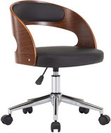Swivel Office Chair, Bentwood and Faux Leather, Black - Office Chair