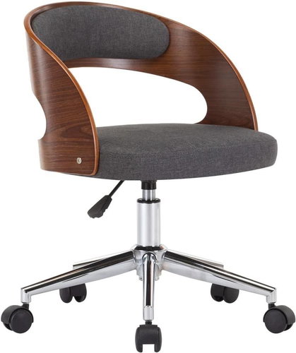 Swivel Office Chair, Grey Bentwood and Textile - Office Chair - Main image