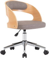 Swivel Office Chair, Bentwood and Faux Leather, Taupe - Office Chair