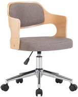 Swivel Office Chair Taupe Bentwood and Textile - Office Chair