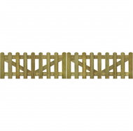 Fence gate slatted 2-leaf impregnated wood 300 × 60 cm - Fence Gate