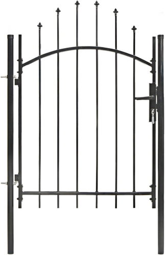 Garden gate steel 1 × 1,5 m black - Fence Gate - Main image