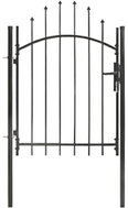 Garden gate steel 1 × 1,75 m black - Fence Gate