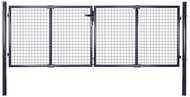 Garden fence gate made of galvanized steel 289 × 75 cm grey - Fence Gate