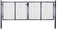 Garden fence gate galvanized steel 289 × 100 cm grey - Fence Gate