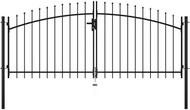 Double-leaf gate with spikes 300 × 150 cm - Fence Gate