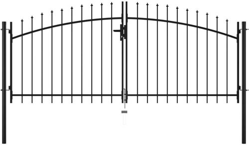 Double-leaf gate with spikes 300 × 150 cm - Fence Gate - Main image