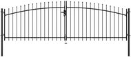 Double-leaf gate with spikes 400 × 150 cm - Fence Gate