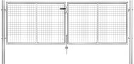 Garden gate galvanized steel 306 × 125 cm silver - Fence Gate