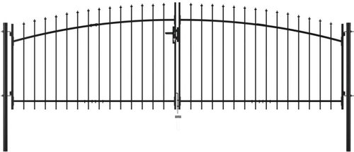 Double-leaf fence gate with spikes 400 × 175 cm - Fence Gate - Main image