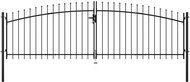 Double-leaf fence gate with spikes 400 × 200 cm - Fence Gate