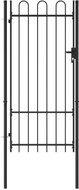 Garden gate with arch steel 1 × 2 m black - Fence Gate