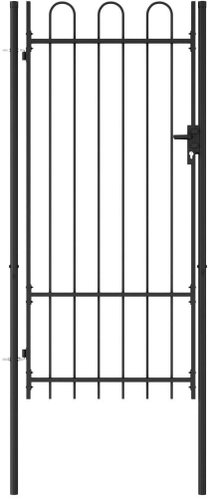 Garden gate with arch steel 1 × 2 m black - Fence Gate - Main image