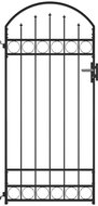 Garden gate with arch steel 89 × 200 cm black - Fence Gate