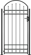 Garden gate with arch and 2 posts 105 × 204 cm black - Fence Gate