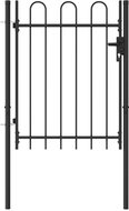 Garden gate with arch steel 1 × 1,2 m black - Fence Gate