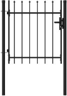 Garden gate with spikes steel 1 × 1 m black - Fence Gate
