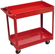 Workshop trolley with 2 shelves and 4 wheels 100 kg red - Tool trolley