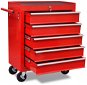 Red workshop tool trolley 5 drawers - Tool trolley