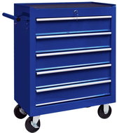 Workshop tool trolley with 5 drawers steel blue - Tool trolley