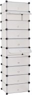 Shoe Organiser with 10 Compartments, White - Wardrobe Organiser