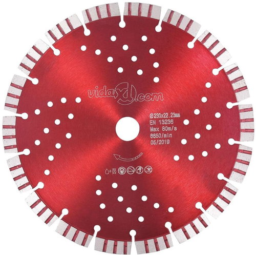 Diamond cutting wheel turbo with holes steel 230 mm - Diamond Disc - Main image