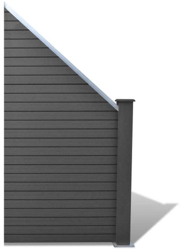 Fence piece WPC 105 × (105-185) cm grey - Fence Components - Main image