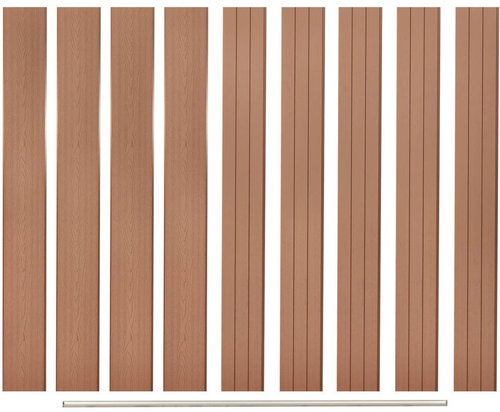 Replacement fence boards 9 pcs WPC 170 cm brown - WPC Picket - Main image