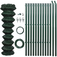 Wire mesh with posts steel 1,25 × 15 m green - Metal Fence