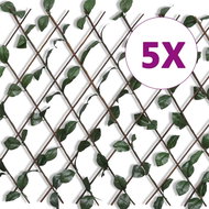 Willow trellis fence 5 pcs with artificial leaves 180 × 90 cm - Fence