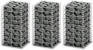 Gabions set 3 pcs galvanized wire 25 × 25 × 50 cm - Gabion