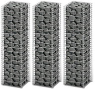 Gabions set 3 pcs galvanized wire 25 × 25 × 100 cm - Gabion