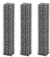 Gabions set 3 pcs galvanized wire 25 × 25 × 150 cm - Gabion