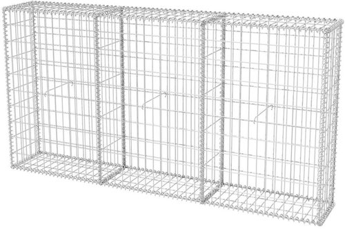 Gabion basket galvanized steel 200 × 30 × 100 cm - Gabion - Main image