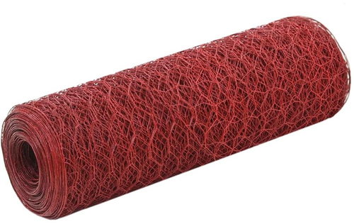 Fencing for chicken coop PVC steel layer 25 × 0,5 m red - Wire Mesh - Main image