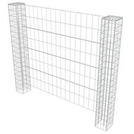Gabion fence with 2 posts 180 × 180 cm galvanized steel and PVC - Gabion