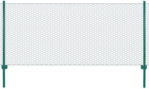 Wire fence with posts steel 25 × 0,75 m green - Metal Fence - Main image