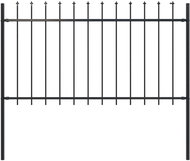 Garden fence with spikes steel 1,7 × 1 m black - Fence