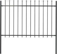 Garden fence with spikes steel 1,7 × 1,2 m black - Fence