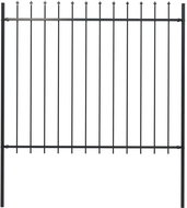 Garden fence with spikes steel 1,7 × 1,5 m black - Fence