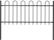 Garden fence with arches steel 1,7 × 0,8 m black - Fence