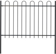 Garden fence with arches steel 1,7 × 1,2 m black - Fence