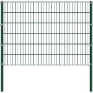 Fence piece with posts iron 1,7 × 1,2 m green - Fence Components
