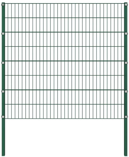 Fence piece with posts iron 1,7 × 1,6 m green - Fence Components - Main image
